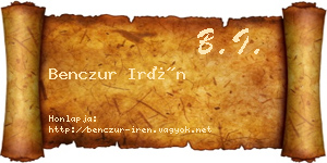 Benczur Irén névjegykártya